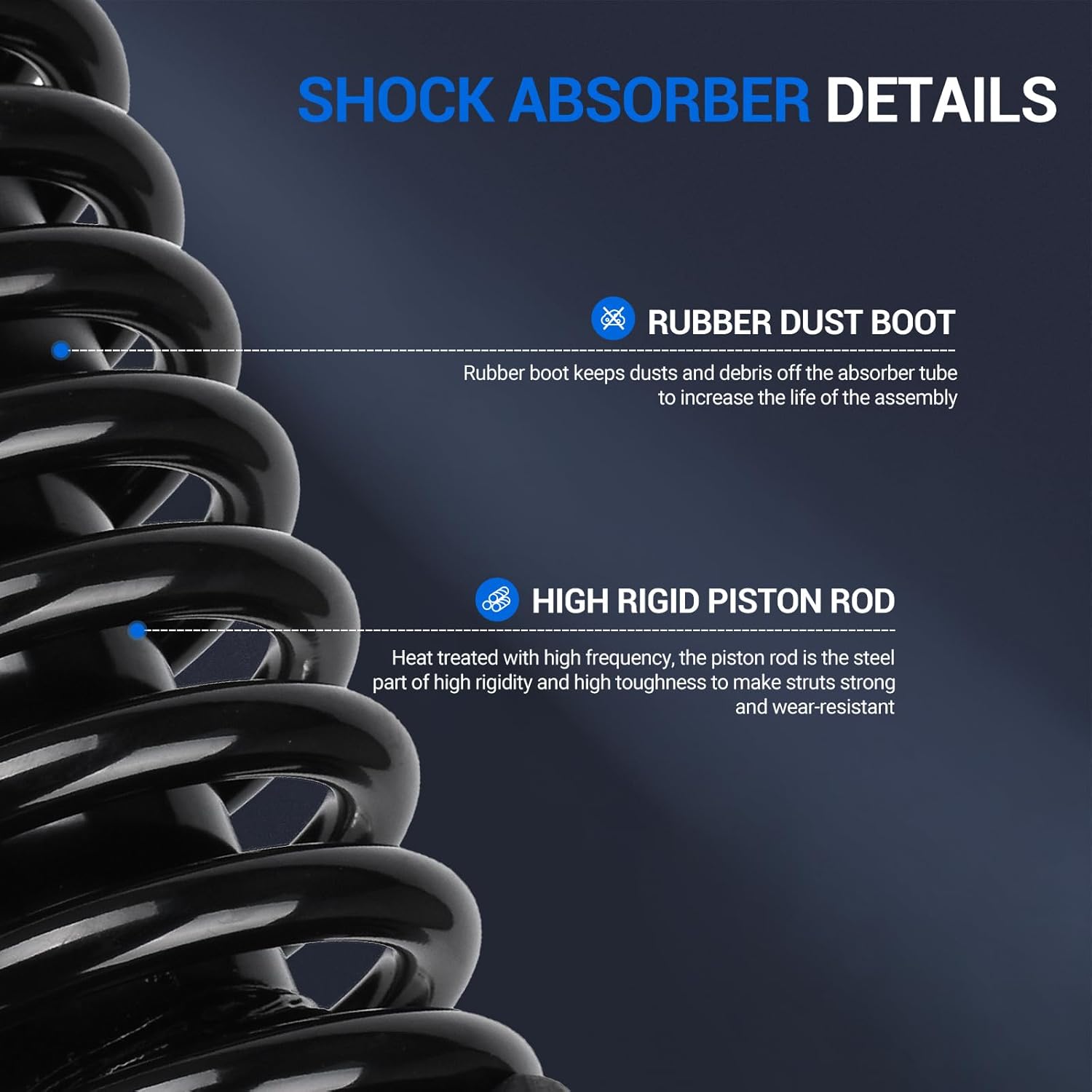 Autoround Front Complete Strut Spring Coil Springs Shock Absorber 171577L 171577R Replacement for Jeep Liberty 2002-2012, Dodge Nitro 2007-2011