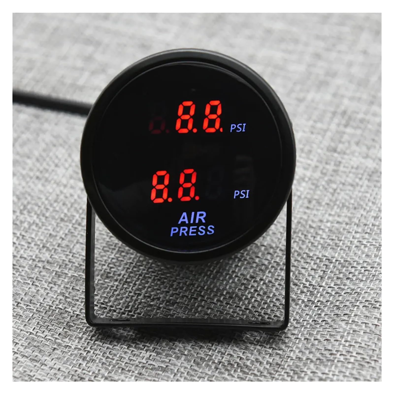Manómetro, Medidor de presión de aire dual Lectura dual digital de 52 mm, Suspensión neumática PSI de lectura dual digital con sensores eléctricos de 2 piezas | Bar Red