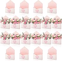 Vista 9 de Geyee 20 cajas sobre para ramo de floristería, ramo de flores, embalaje de papel, cajas de flores para arreglos para el día de San Valentín, boda