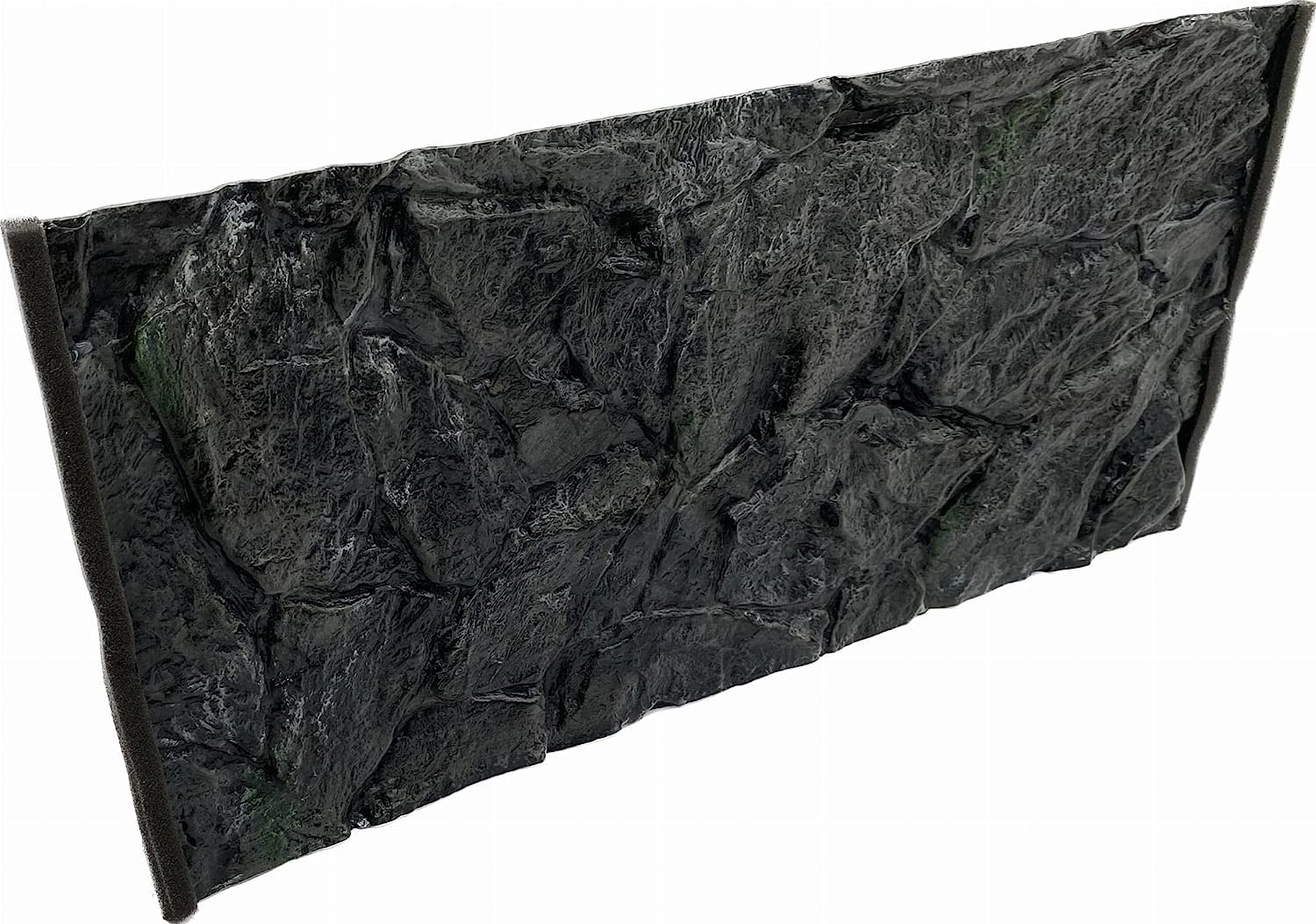 PLASTIKO - Acquario Sfondo 3D I 60x30 cm I Facile da Montare e Pulire I Non Richiede Colla I Sicuro per Gli Animali I Grigio con Un Modello di Pietre Basse
