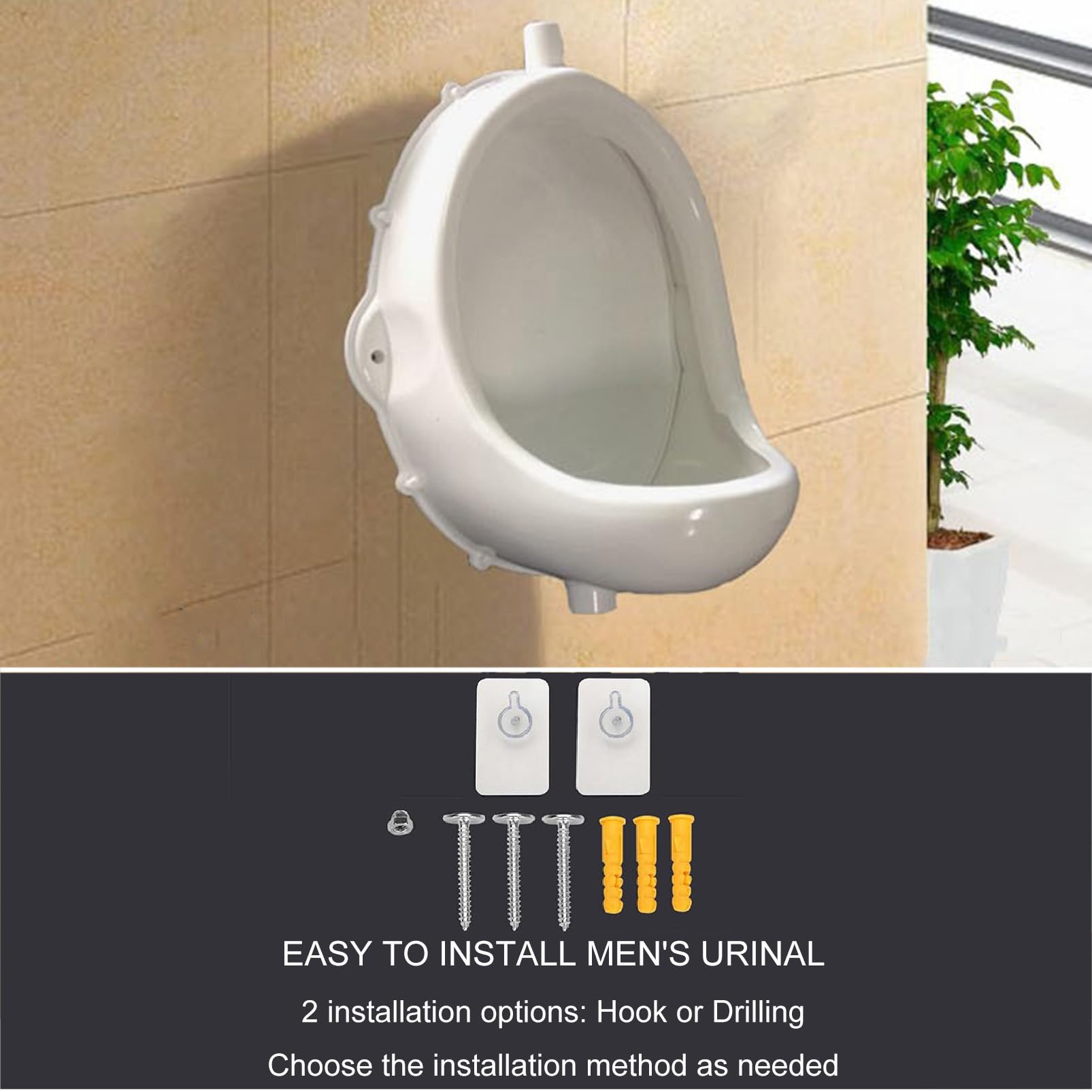Duravit Starck Me urinoir waterloos met vlieg, met stankafsluiter