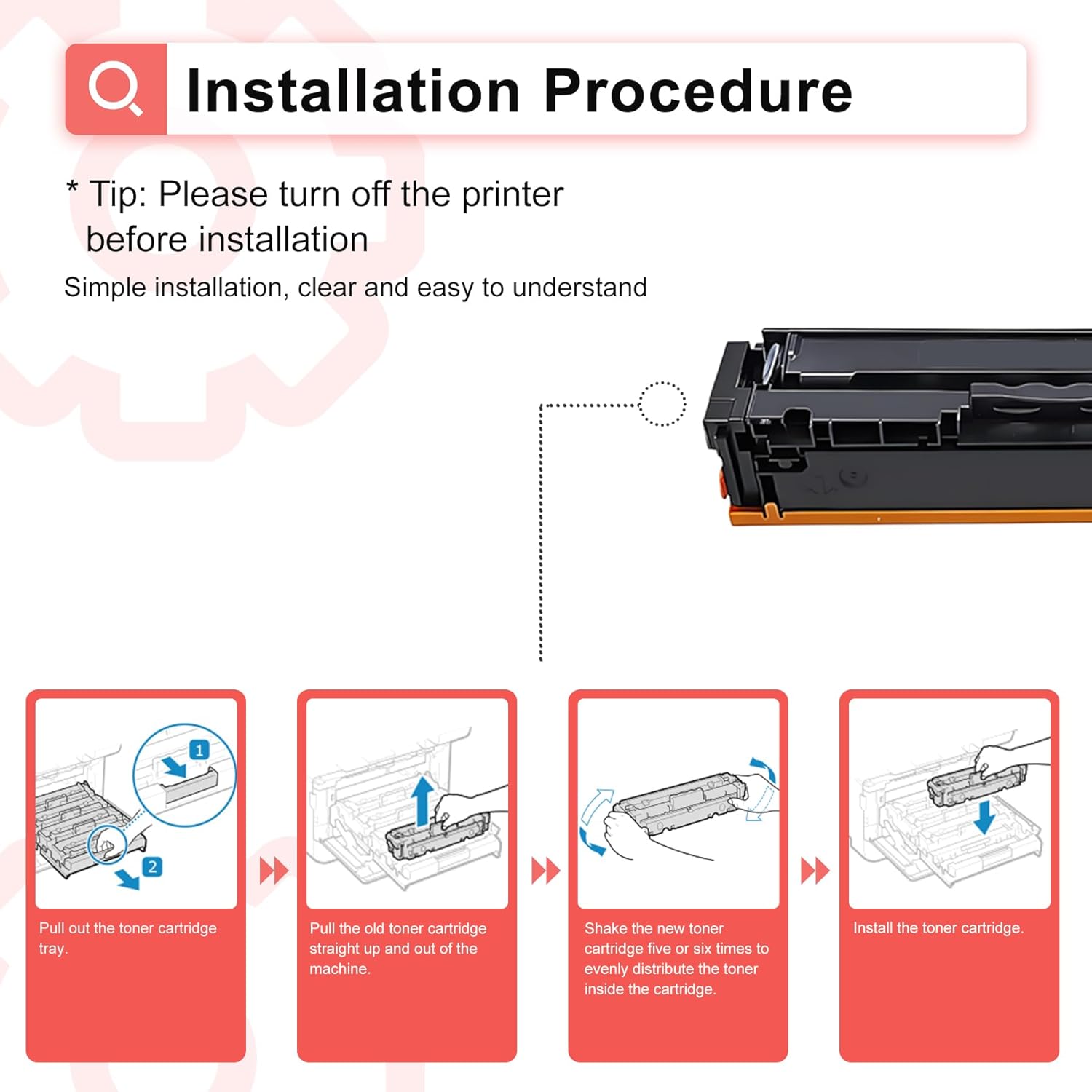 075H Toner Cartridge Set - 4 Pack CRG 075H Replacement for Canon 075H 075 CRG075H Toner Cartridge for Imageclass LBP646Cdw LPB647Cdw MF662Cdw MF663Cdw MF665Cdw Printer (1BK/1C/1M/1Y)