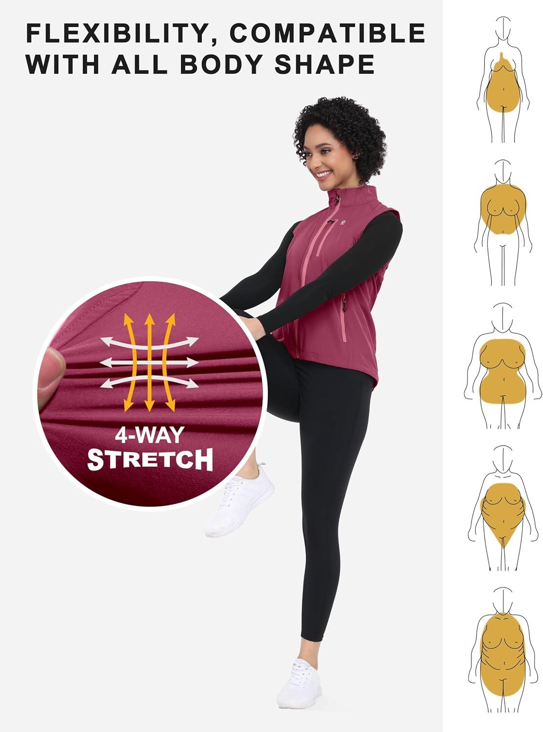 Little Donkey Andy Women's Lightweight Quick Dry Vest Summer Windproof Sleeveless Elastic Jacket for Golfing Cycling Running - Image 7