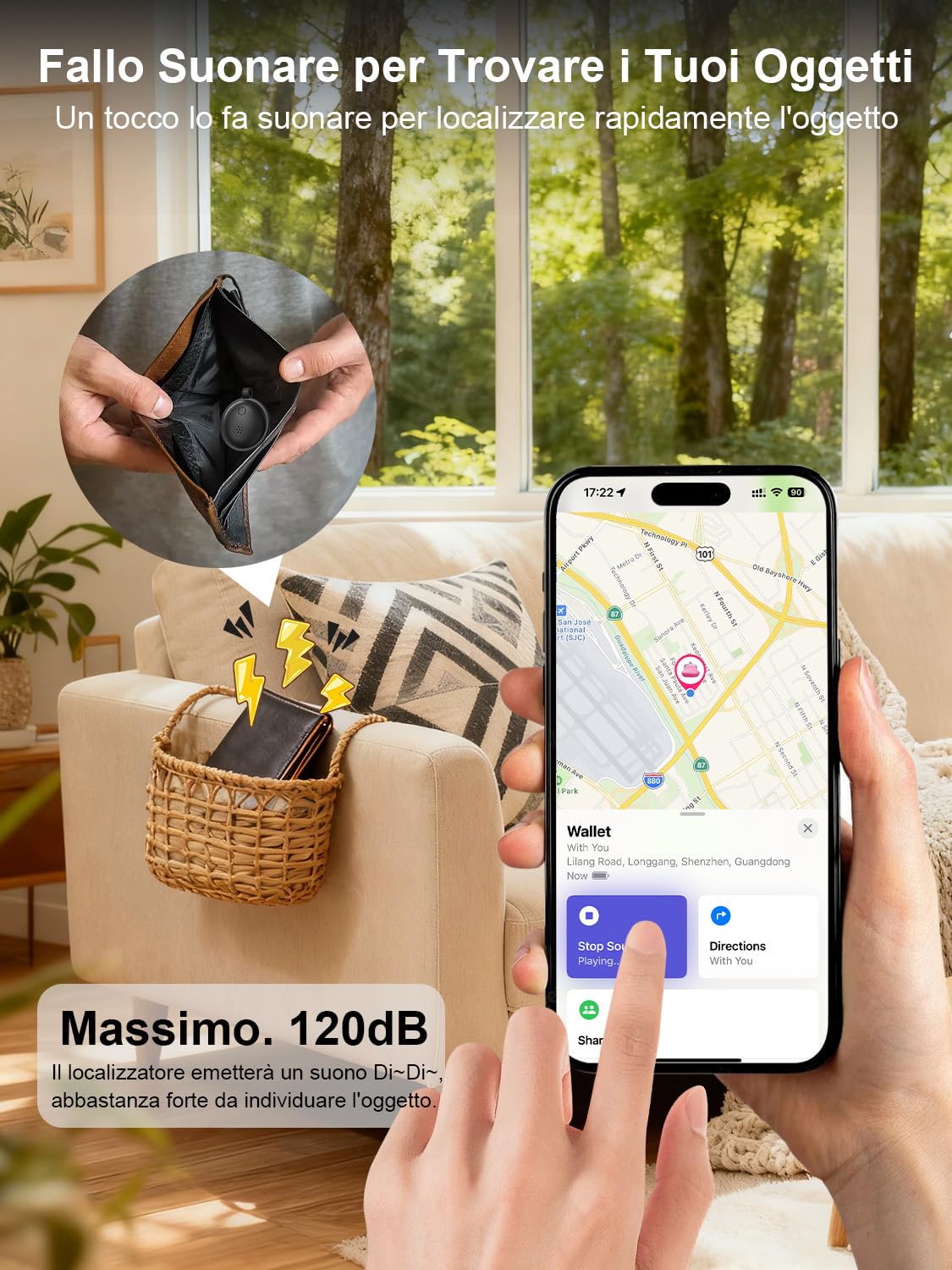 GPS Tracker per Auto, Localizzatore GPS Compatibile con A-pple Find My (solo iOS), Nessun Abbonamento Richiesto, Custodia Protettiva Magnetica, Impermeabile IP65, Batteria con Durata di 365 Giorni - 4