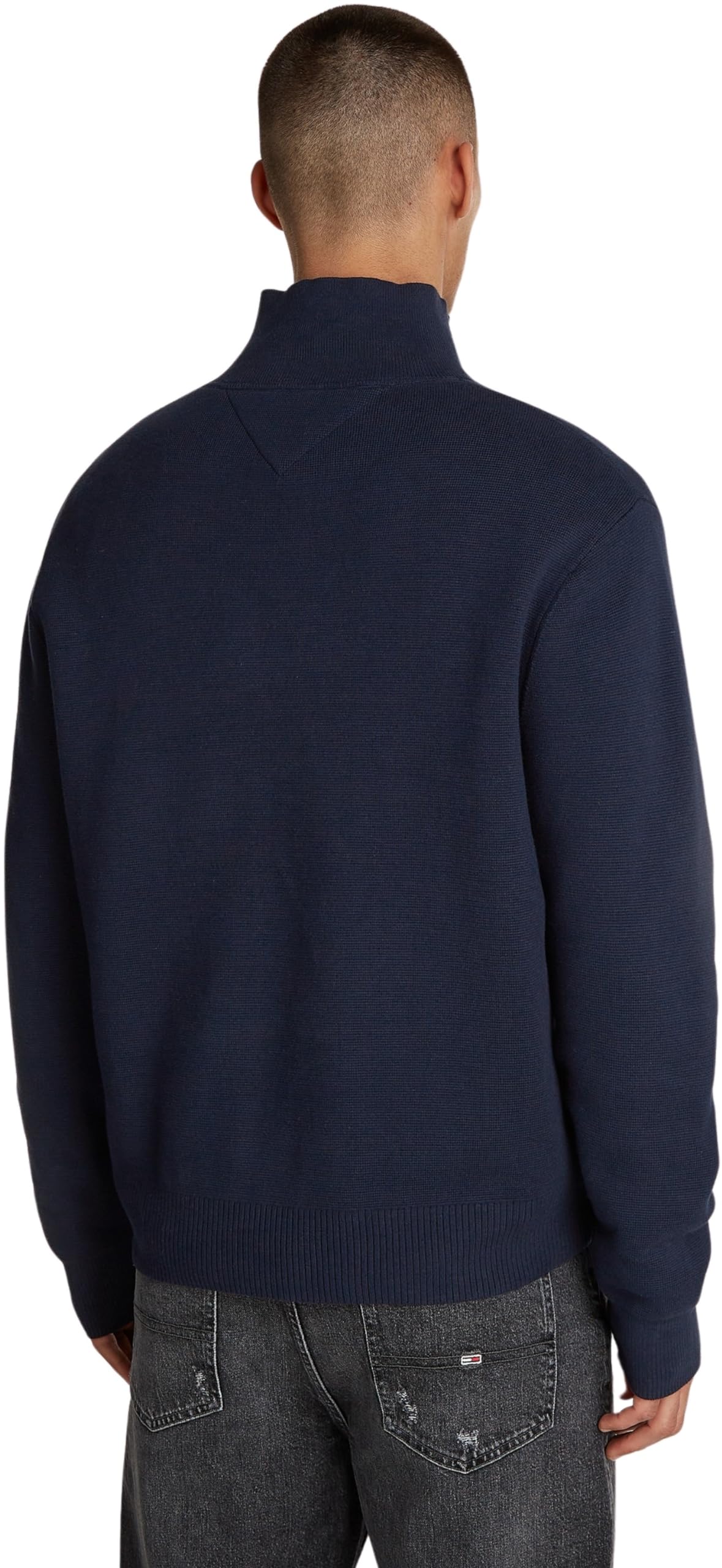 Tommy Jeans Uomo Pullover con Zip Regular Fit Half Zip Collo a Lupetto