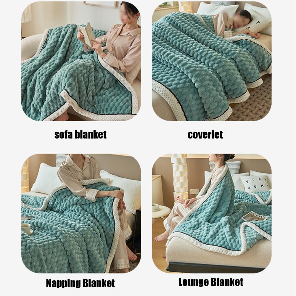 Manta de Lana Suave, Elegante Manta Jacquard para sofá, acogedora, cálida, Adecuada para Todas Las Estaciones para sofá y Cama (A7,180 * 200cm)