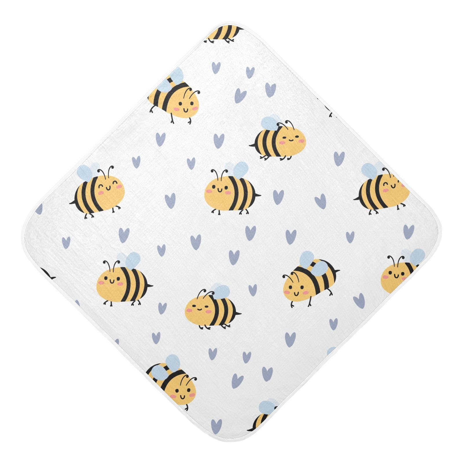 Kutsu Men's As Pic Bee Baby Hooded Towel Absorbent Baby Bath Shower Towel With Hood For Newborn Boys Girls Babies Infant Toddler