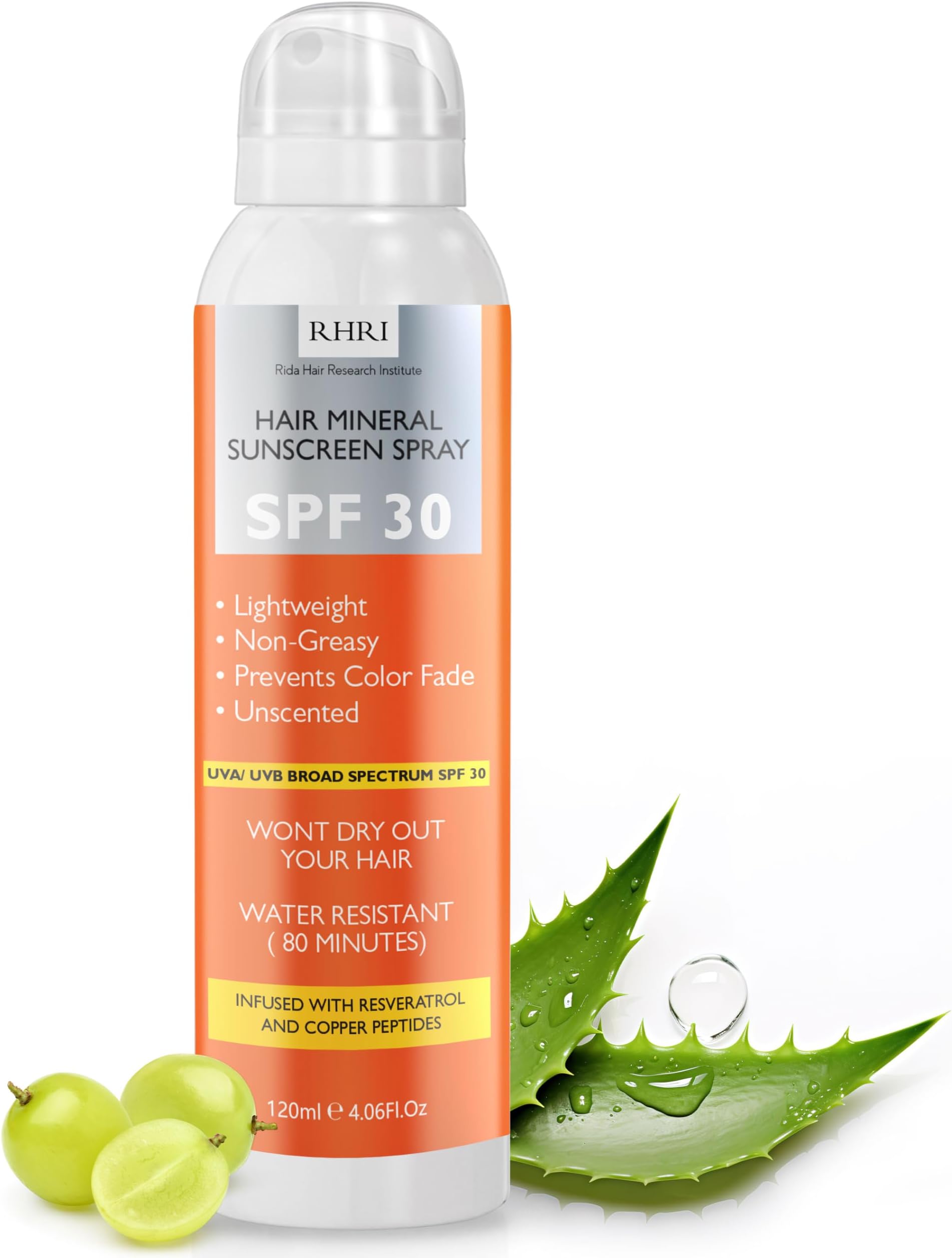 Premium SPF 30 Hair Sunscreen | Aerosol Spray | UV Protection for Scalp & Hair | Non-Greasy | Prevents Sunburn & Color Fade | 4.06 fl oz