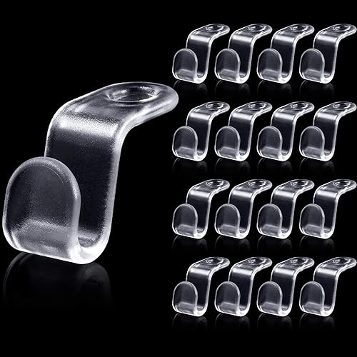 Jetec 96 ganchos transparentes para colgar ropa, ganchos extensores, ganchos de conexión en cascada, soportes para ropa y armario (transparente)