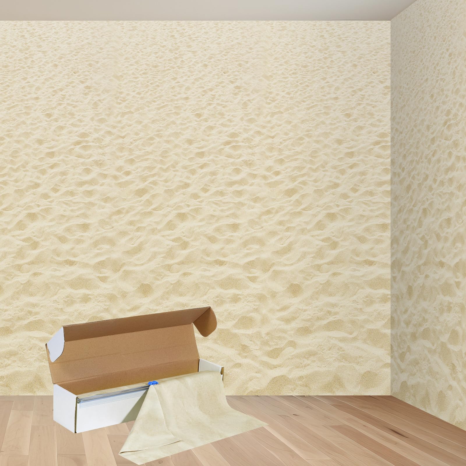 4.5x33 Ft Beach Sand Wall Backdrop Decorations,Roll of Plastic Beach Sand Photography Background,Natural Scenery Setters Wallpaper Travel Summer