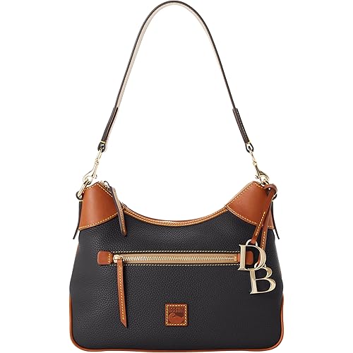 Dooney & Bourke Shoulder Bags for Women, Pebble Grain Leather Hobo Bag with Charms
