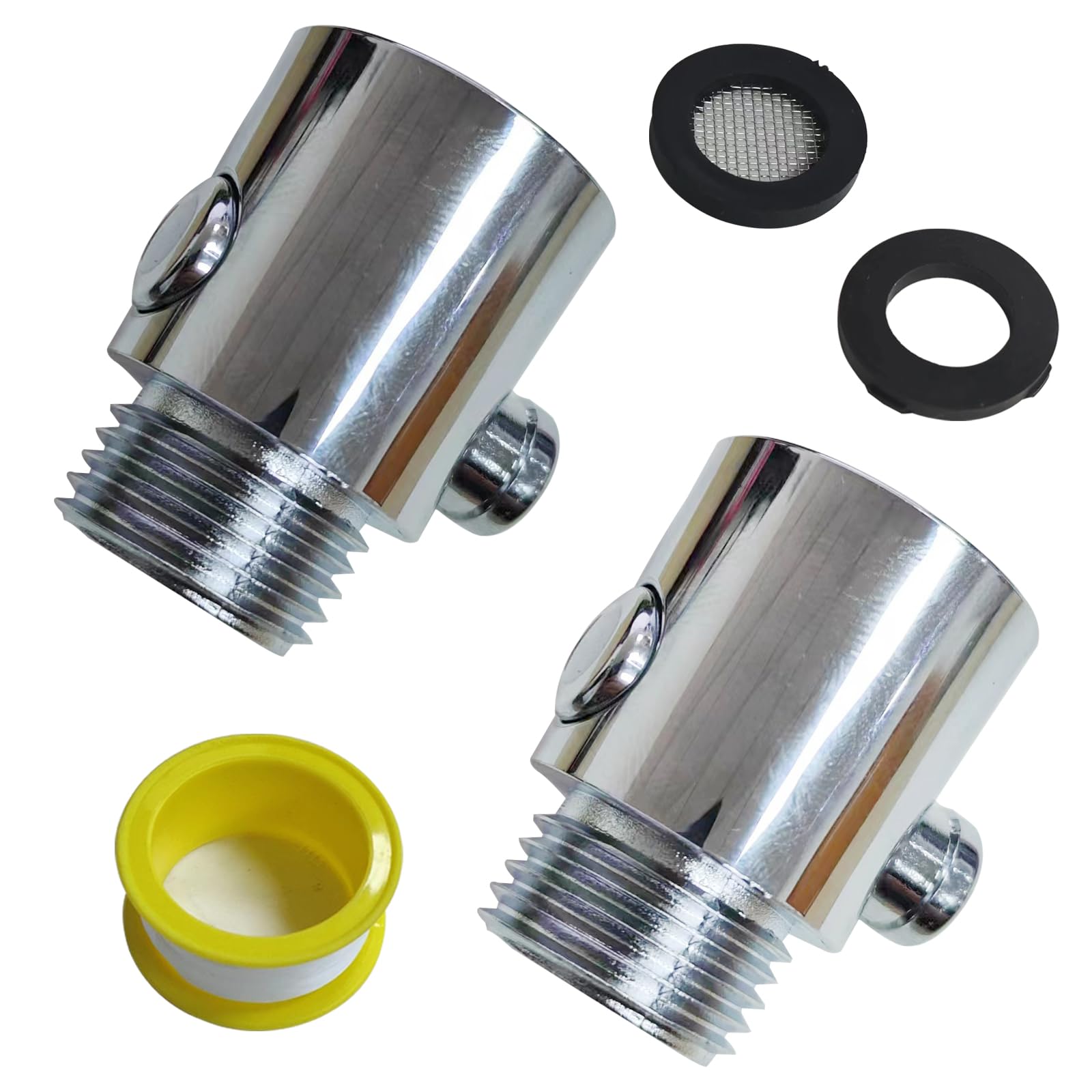 3 Pcs Shower Head Shut Off Valve, Button Type Shower Flow Control Valve with G1/2 Universal Size for Shower Arm and Hose or Bidet Sprayer with Tape and filter gaskets