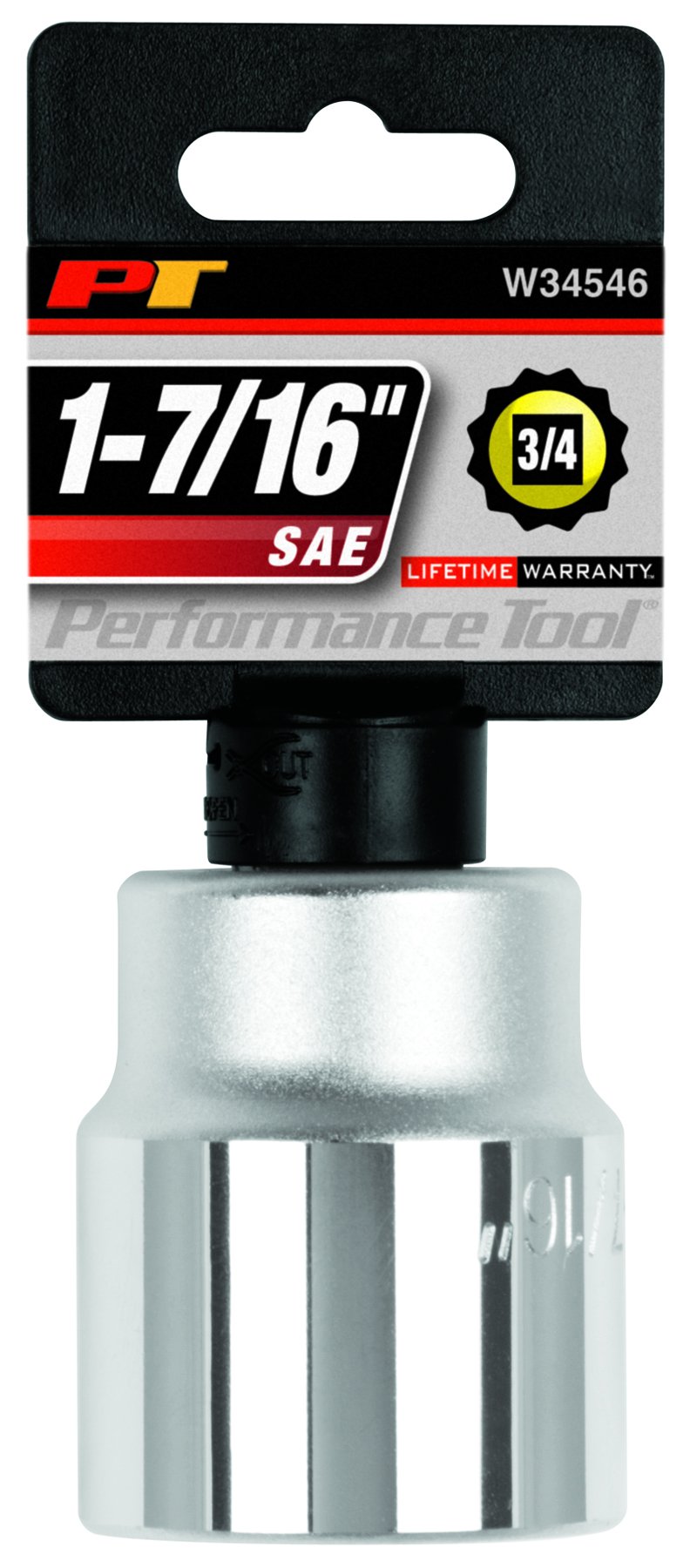 Performance Tool W34546 3/4-Inch Drive 12-Point SAE Standard Socket, 1-7/16-Inch, 3/4" Dr 1-7/16" 12pt Socket