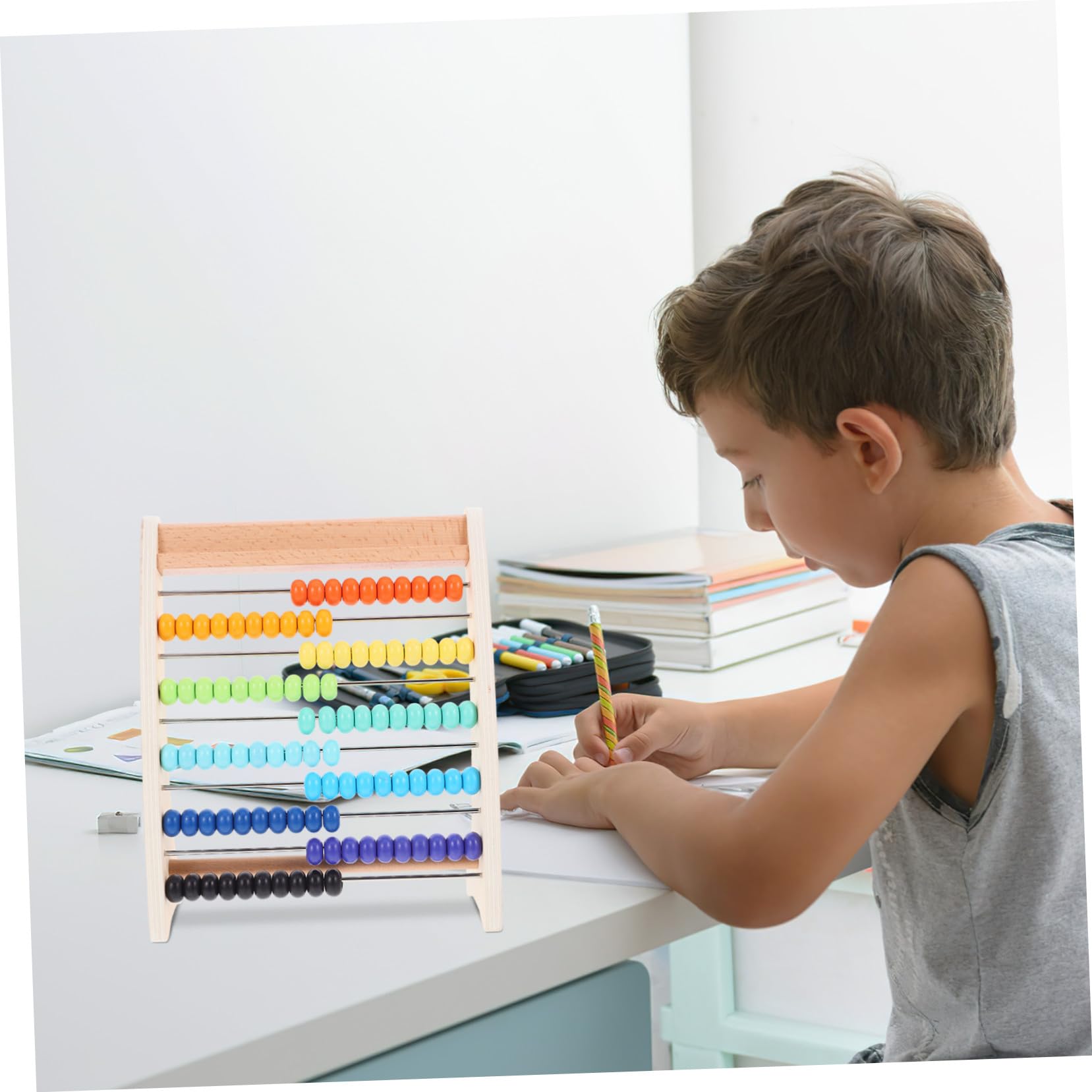 Hemobllo Abaco Didattico 13 File in Legno e Metallo per Bambini | Esercizi di Calcolo e Movimenti Fini, Adatto a Giochi Educativi e Compleanno