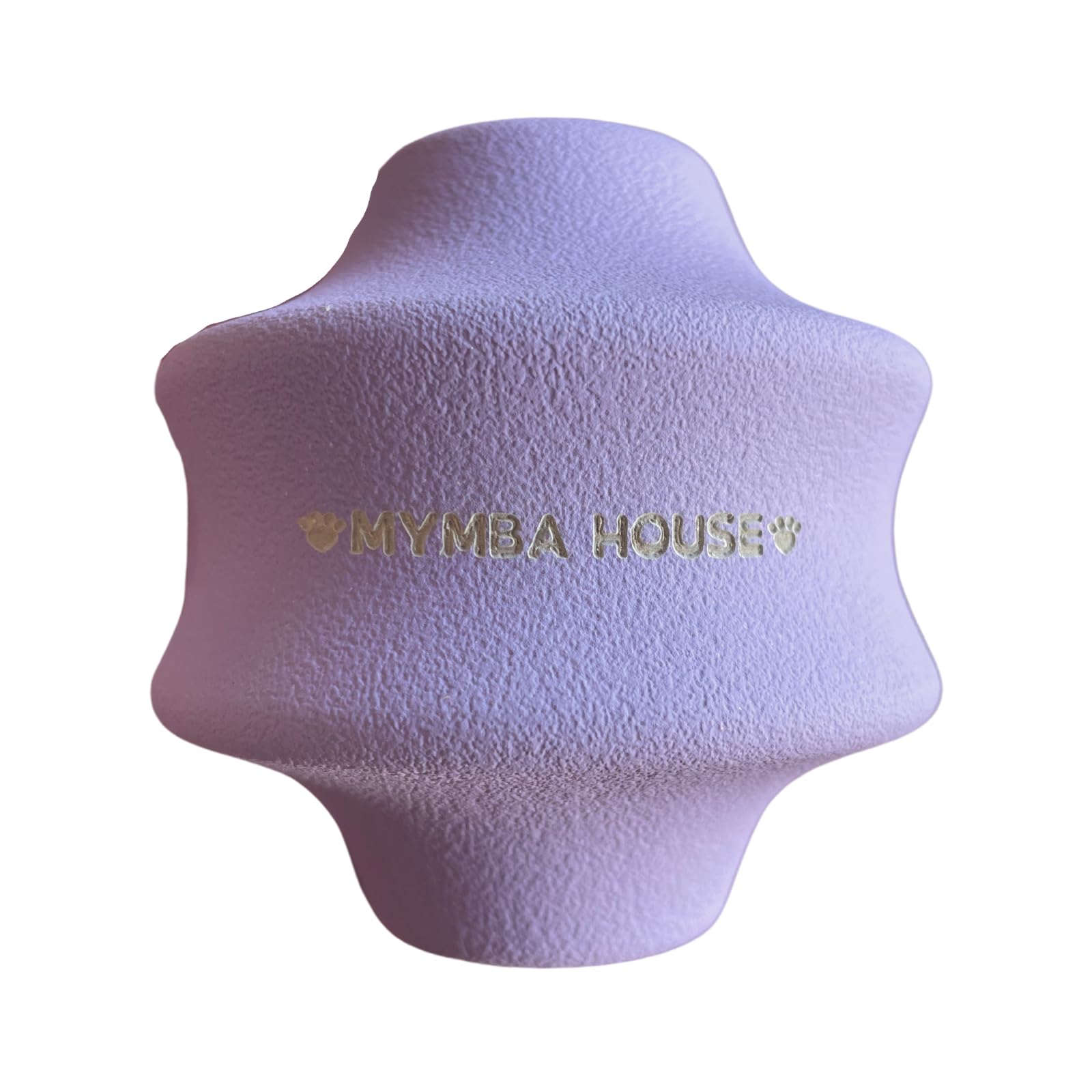 mymba - Pelota de Goma Natural - Juguete Duradero para Perros - Ideal para Perros Que Juegan Fuerte - Seguro y Divertido - Pelota Interactiva, Espacio para premios - Pelota para Perros (Lila)