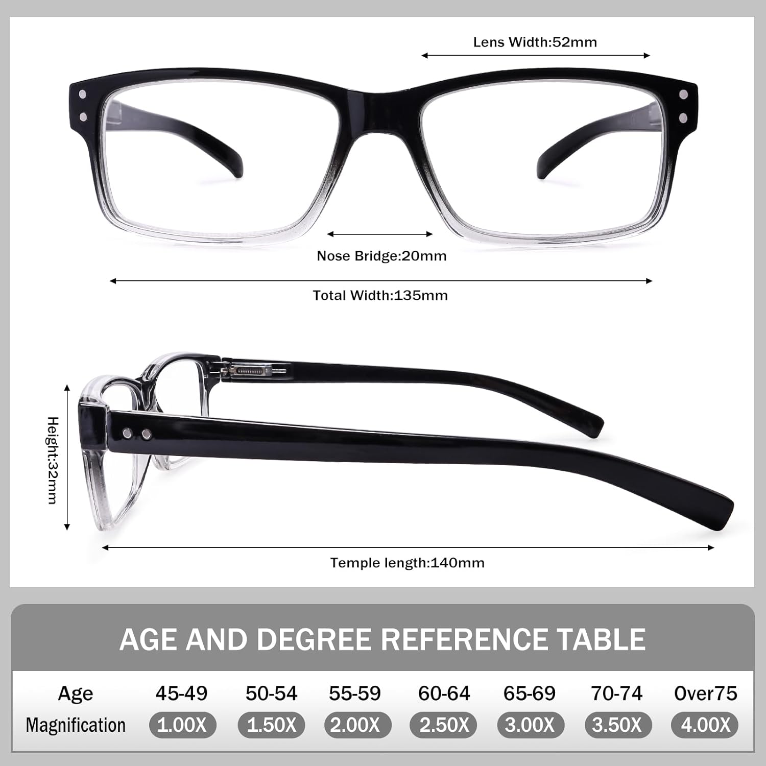 SIGVAN 5 Pack Reading Glasses Men Traditional Black Frames Readers for Men with Spring Loaded Hinges - Image 2