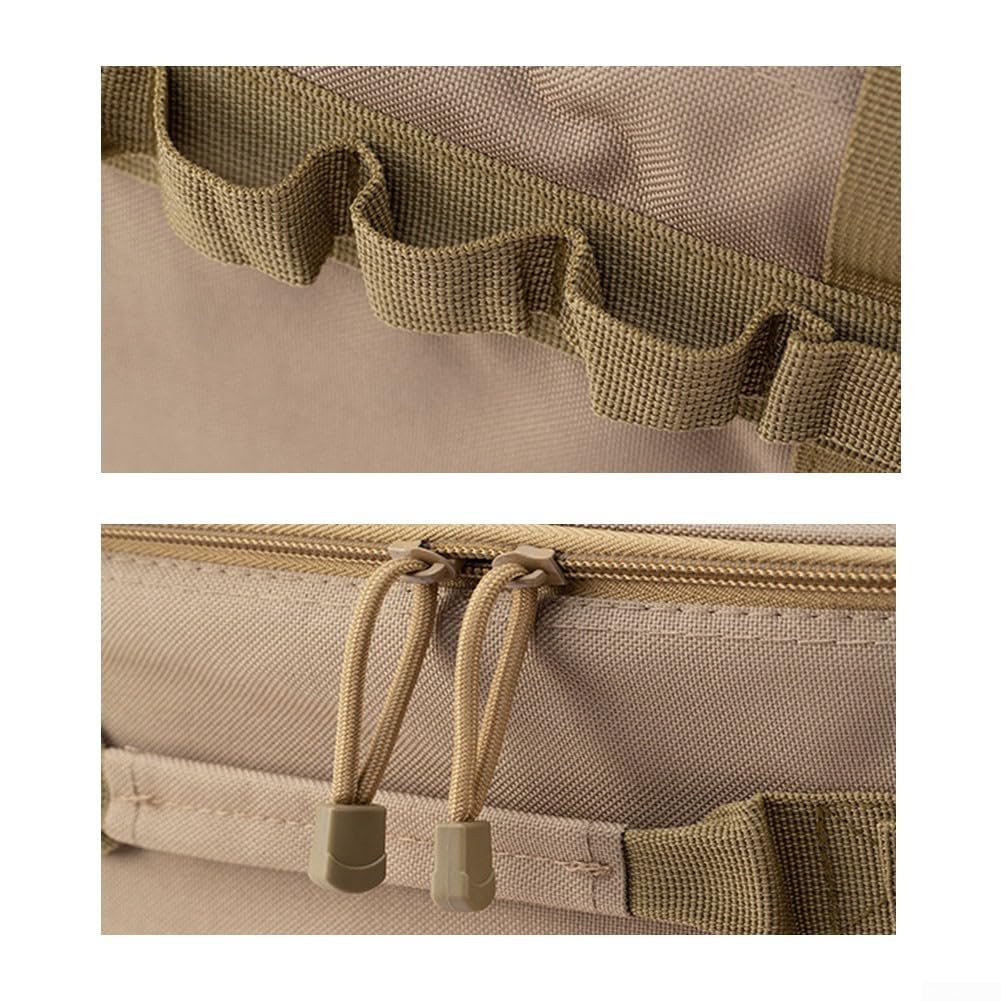 Grande borsa portaoggetti da campeggio, 42 x 32 x 29 cm, per esterni, pieghevole, organizer da picnic con cintura da appendere, cachi, per attrezzatura da trekking