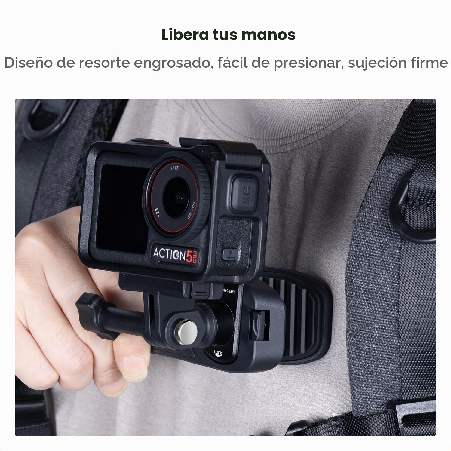 K&F CONCEPT Magnetic Backpack Clip Mount for dji Osmo 360, Osmo Action 5 Pro/4/3, 180° Swivel Quick Release Action Camera Holder for Go Pro Hero 13 12 11 10 9 Black, Insta360 X5 X4 X3, Ace Pro 2 | Soporte de hombro giratorio 180° para GoPro Hero 13/12/11/