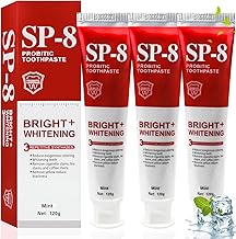 3 Pieces SP-8 Whitening Probiotic Toothpaste, SP8 Whitening Toothpaste, Stain Removal, Deep Cleaning, Fresh Breath, Complete Care of Teeth and Gums, 120g per Tube