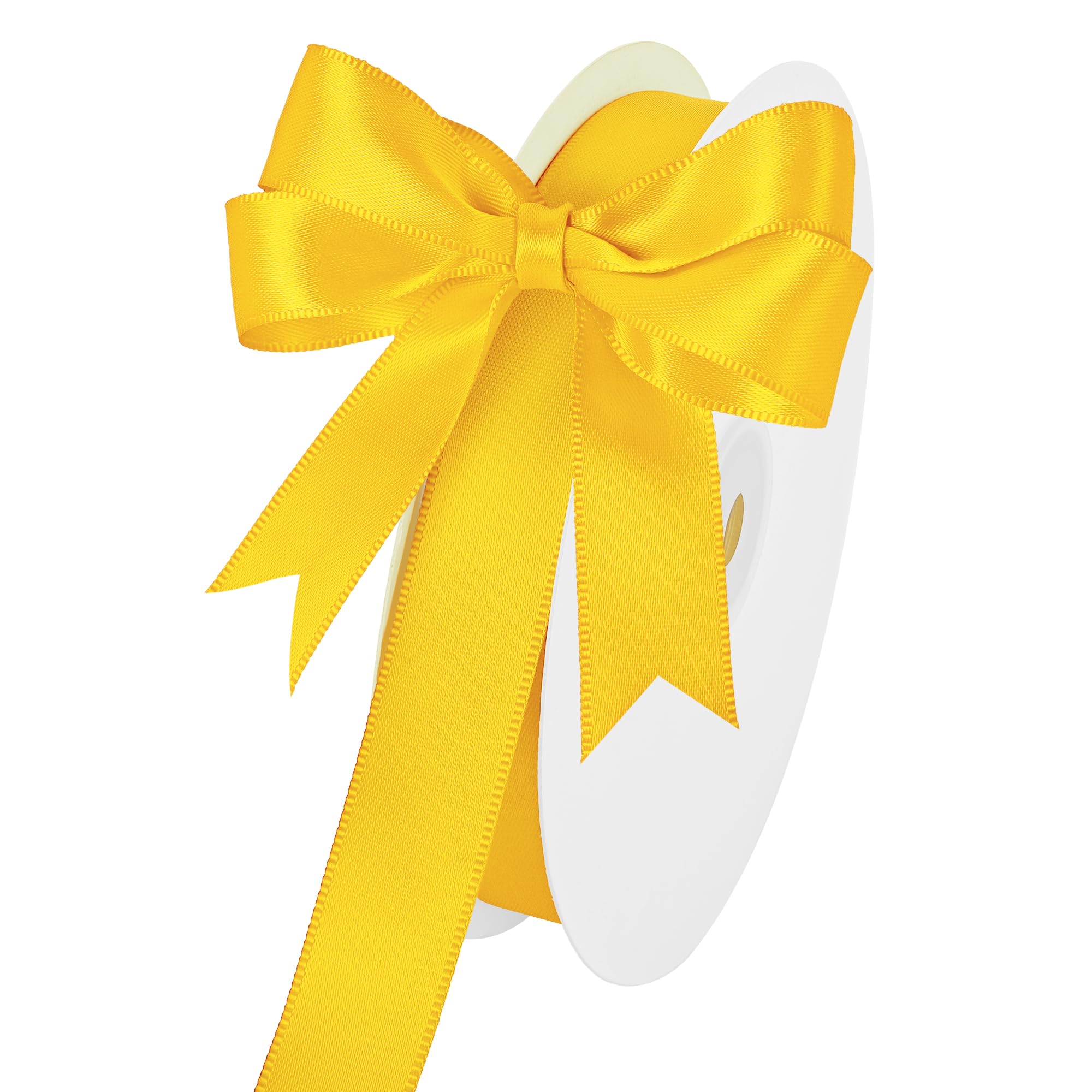 Double Face Yellow Satin Ribbon 3/4 inch x 50 Yards Polyester Material Perfect for Gift Wrapping Weddings Parties Hair Bows Valentine’s Day Invitations and Decorations