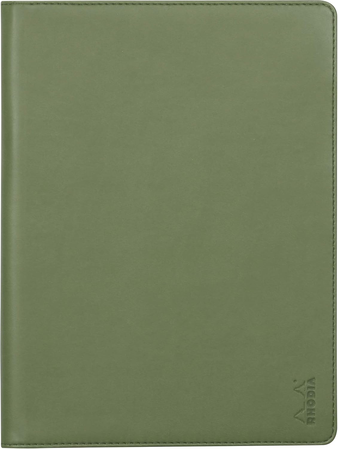 RHODIA 216003C - Rhodiarama Clipboard and Document Holder Booklet N°16 Sage - for Notepads or A5 Format Notebooks (14.8 x 21 cm) - Premium Italian Faux Leather - Rhodiarama Collection