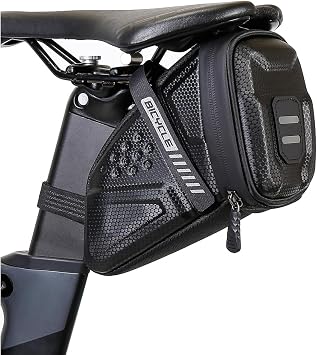Bike Seat Bag, 1L Water-Resistant Saddle Bag, Reflective Bicycle Storage Bag for Cycling Tools, Ideal for E-Bike and Bike Frame Bag Accessories