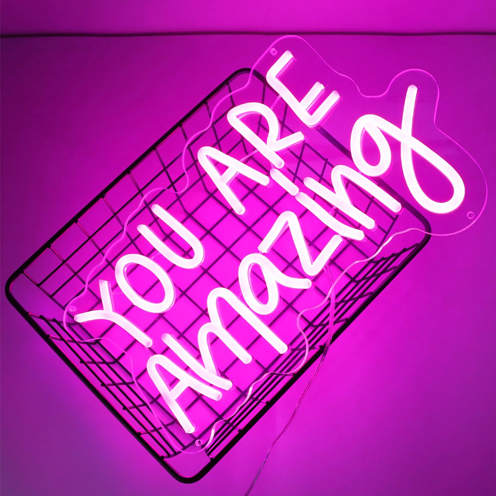 ENUOLI You Are Amazing Neon Signs - Luci al neon artistiche per decorazione da parete, luce LED rosa dimmerabile per camera da letto, bar, matrimoni, feste di compleanno, regali di Natale