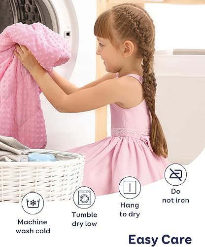 Miniatura 6 de Kivik Manta con peso para niños pequeños, manta con peso de 5 libras, manta pesada transpirable de Minky para un sueño reparador, para todas las