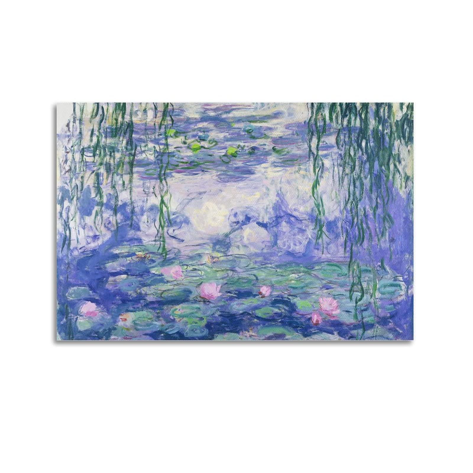 JAHER Claude Monet Paintings - (Water Lilies) Poster Artworks Canvas Room Aesthetic Wall Art Prints Home Modern Decor Gifts 20x30inch(50x75cm)