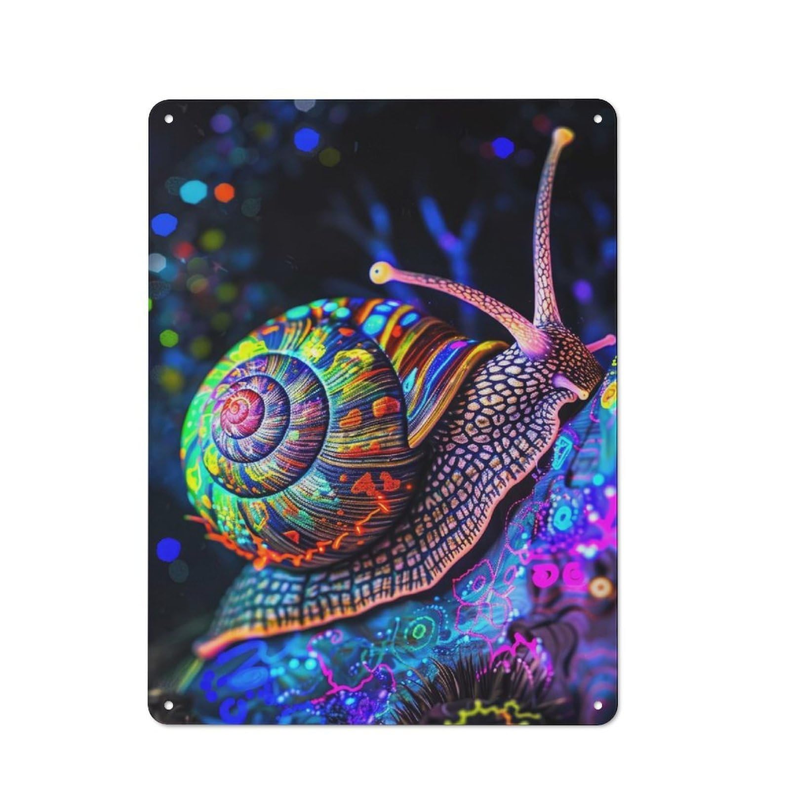 Junmoney Style-19 Vintage Tin Sign 40X30cm With Neon Snail For Hobby Room Or Studio, A Decorative Christmas Gift For Hobby Room Decor Fans