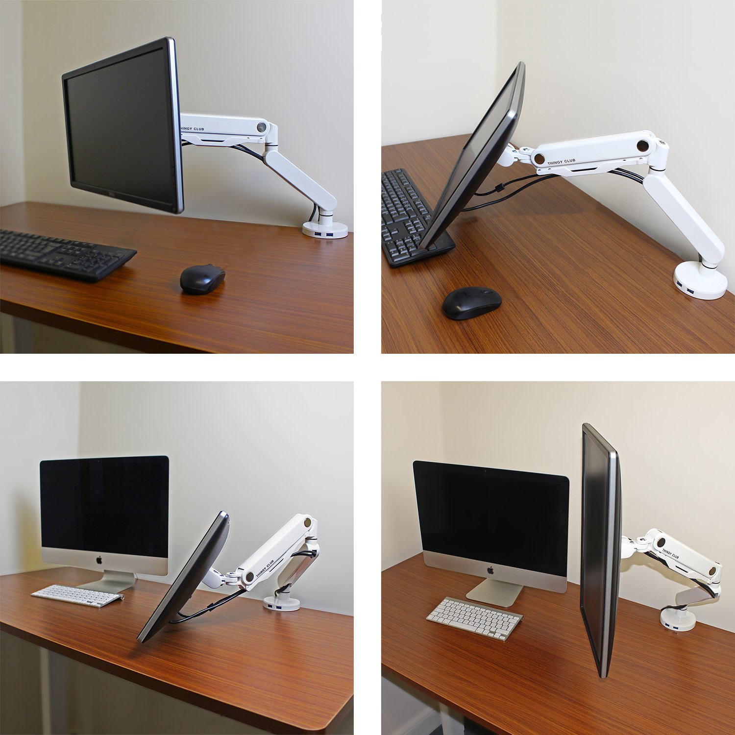 Thingy Club Gas Spring Adjustable Single Arm LED LCD Monitor Mount