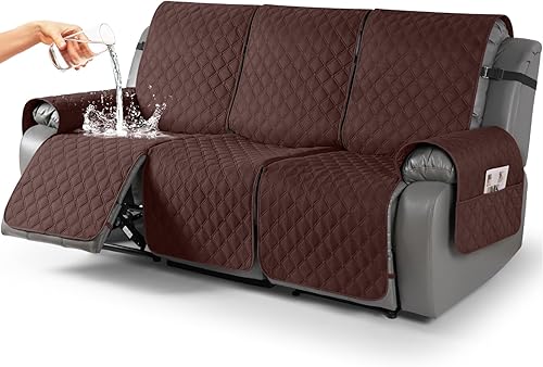 Miniatura 40 de TAOCOCO Fundas reclinables 100% impermeables, fundas de sofá reclinable con correas para las piernas, funda de sofá reclinable reversible para silla