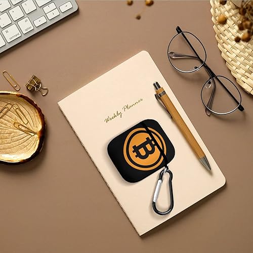 Miniatura 7 de Funda con logotipo de Bitcoin compatible con AirPods 2 y 1 con bonita piel y llavero para hombres y mujeres
