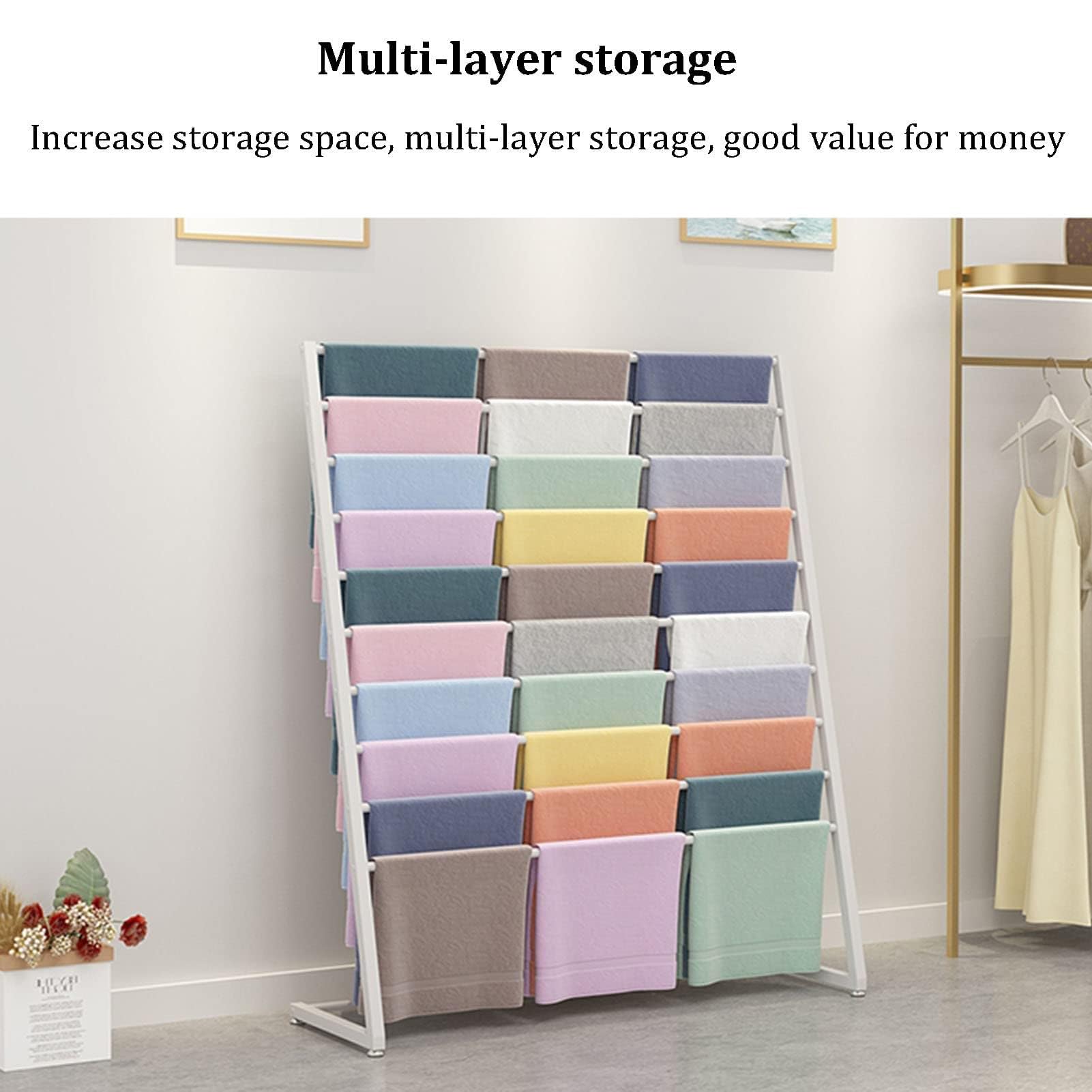 Porta Sciarpe - Porta Sciarpe Da Terra In Seta, Espositore Per Sciarpe Da Negozio Di Abbigliamento, Porta Coperte In Metallo Da Terra, Appendiabiti Commerciale Pantaloni Appendiabiti ( Size : 80X40X14