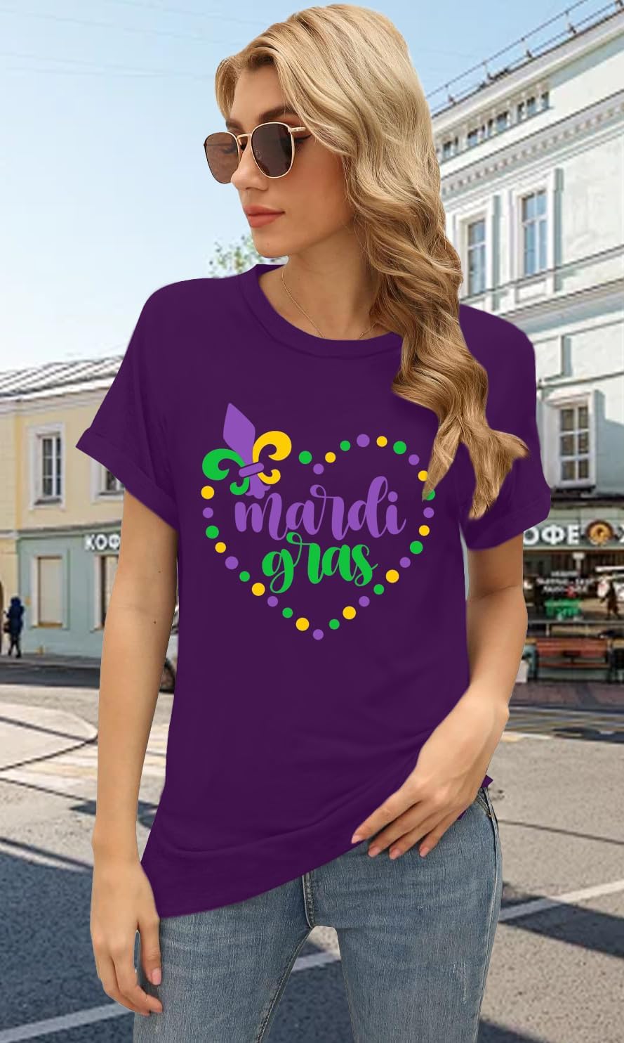 Mardi Gras Shirt for Women: Fat Tuesday Tshirts Carnival Heart Tee Shirts image 3
