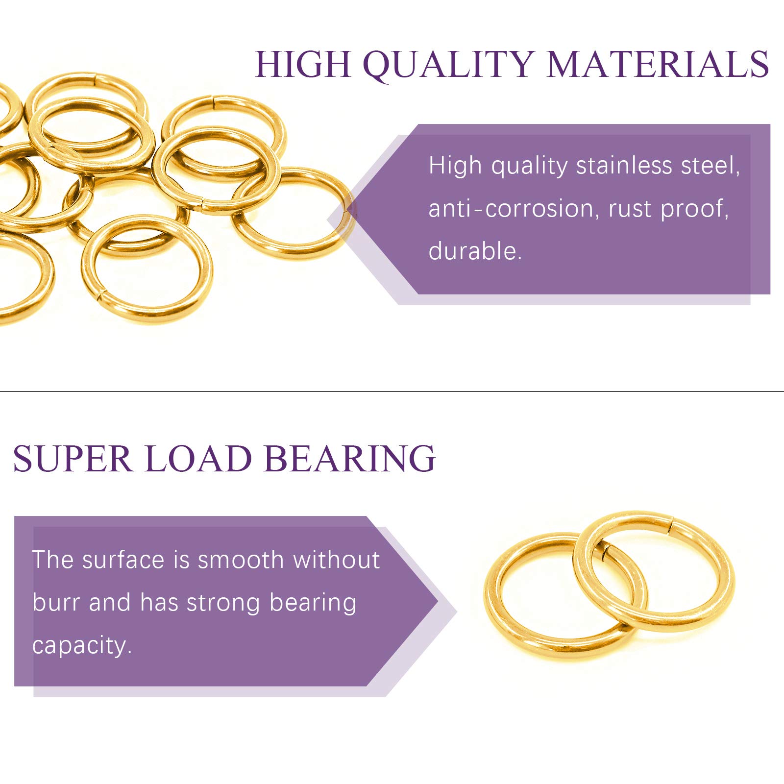 LUTER Lot De 1 000 Anneaux Ouverts En Métal Plaqué Argent Foncé Pour Collier Ras Du Cou