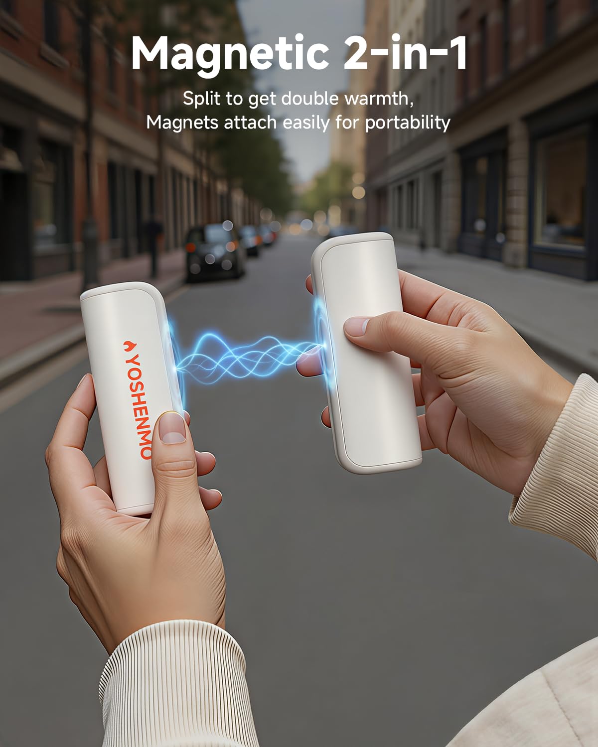 YOSHENMO Scaldamani ricaricabili, riscaldamento elettrico a 360°, 3 livelli di calore con chip intelligenti, riscaldatore tascabile portatile riutilizzabile, regalo caldo per Natale, per interni ed