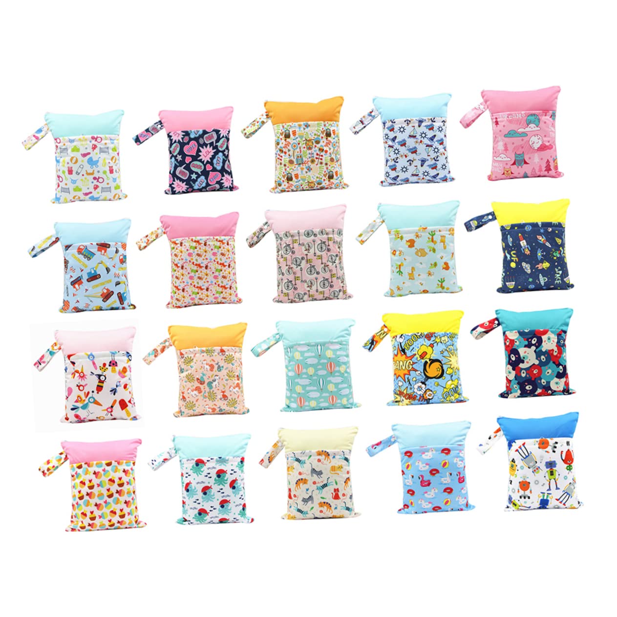 TOYANDONA 3 Piezas Bolsa Mojada De Pañales Bolso De La Primera Regla Bolsa De Almacenamiento De Tampones Bolsa De Toallas Sanitarias Recoger Bolsas Bolsa De Pañales Soporte Bebé Impresión