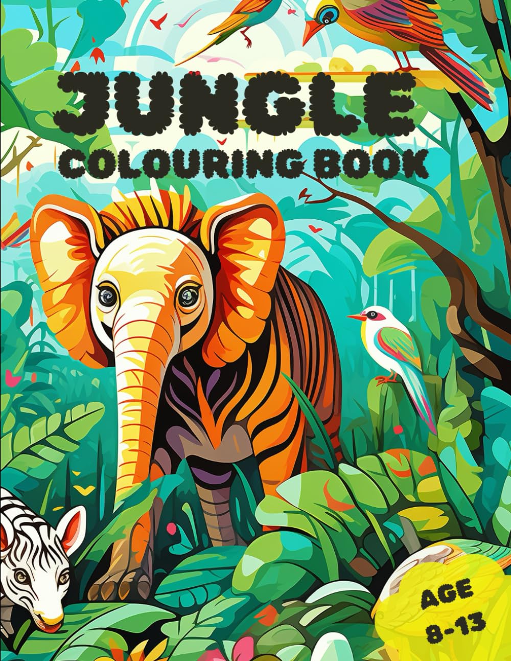Jungle Colouring Book: Fantastic Jungle Animals Colouring Book for Kids age 8-13