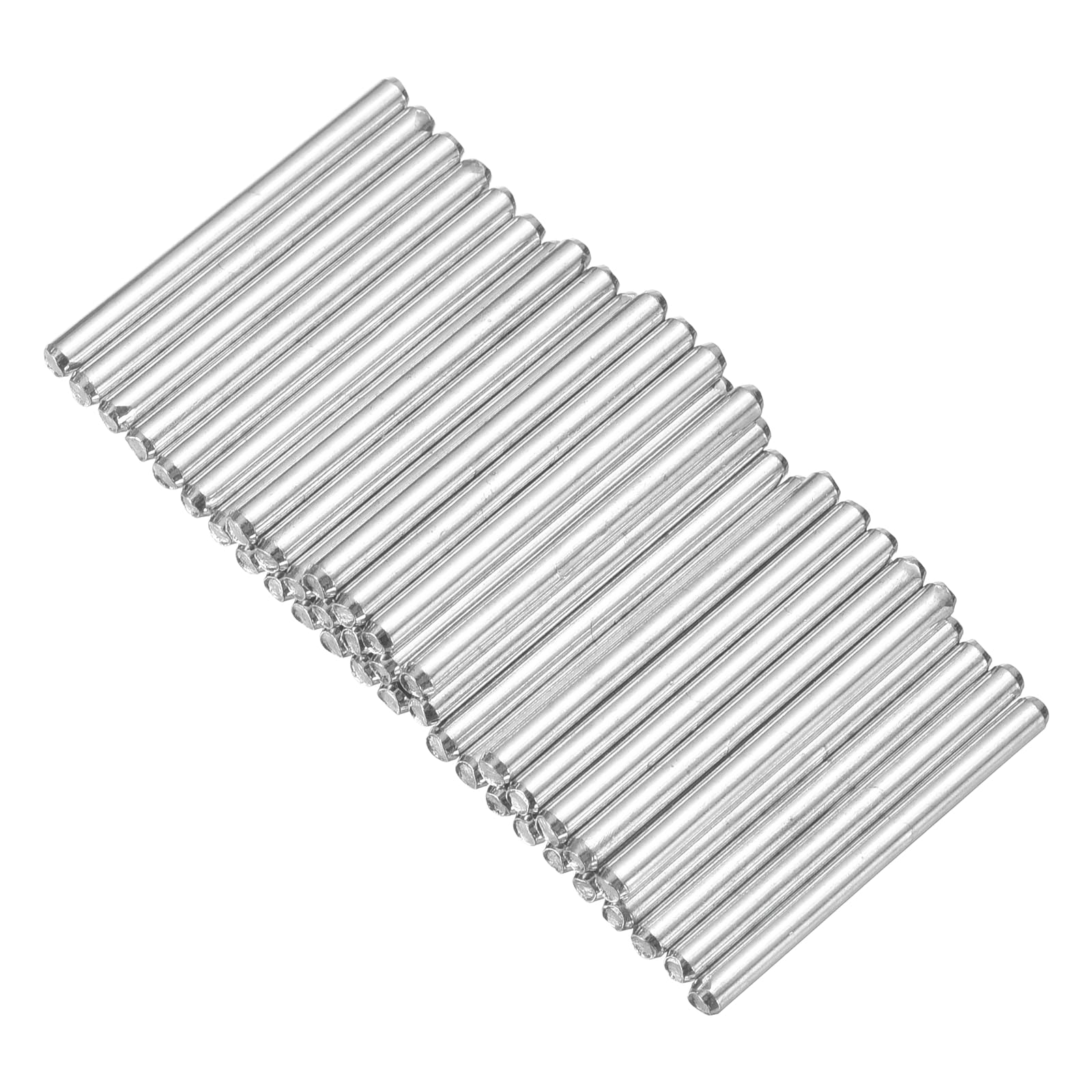 sourcing map 40pcs 2mmx25mm Toys Shaft Round Rod Axles Drive Shaft Silver — image 1