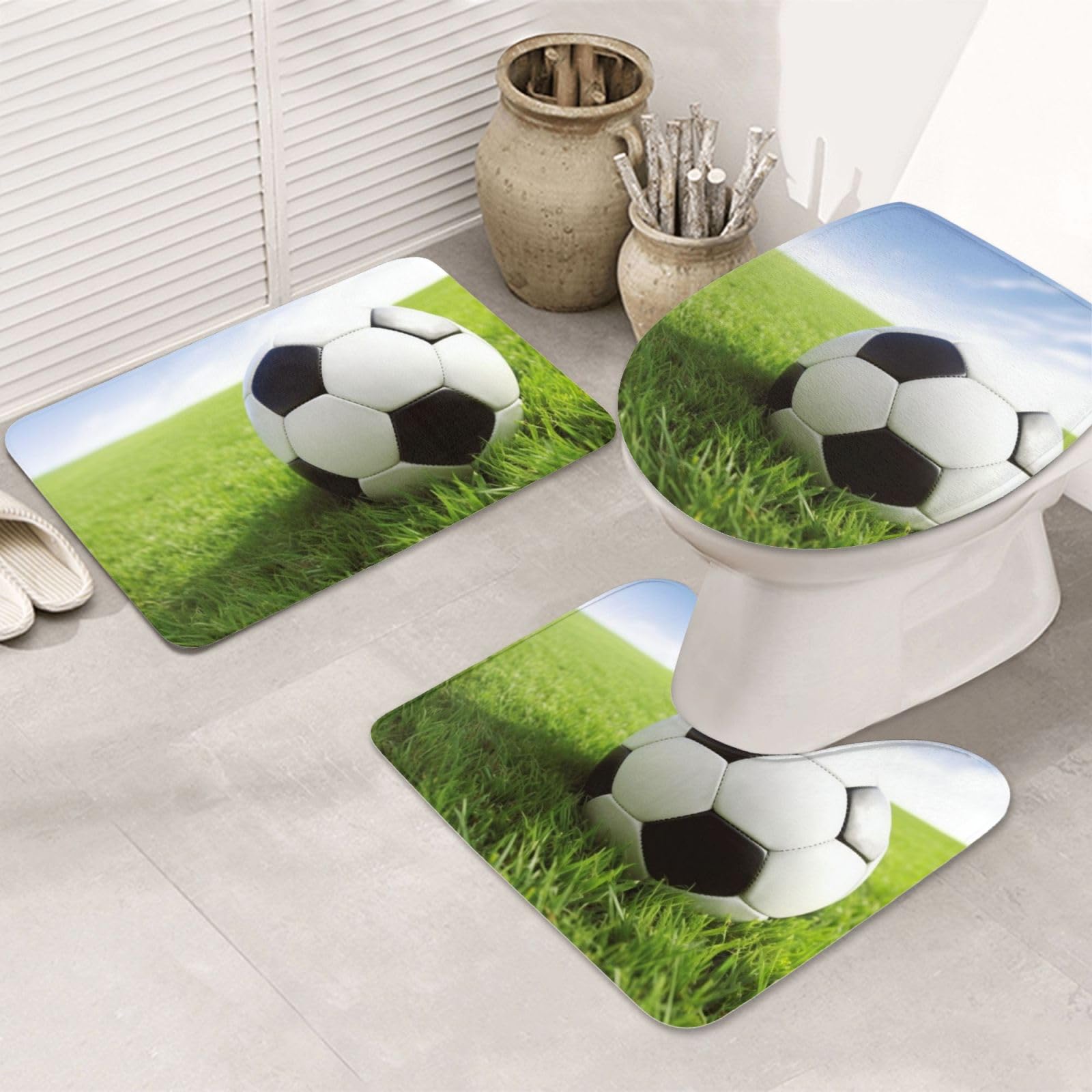 Tapis de bain absorbant football pour éviter les glissades et les sols mouillés