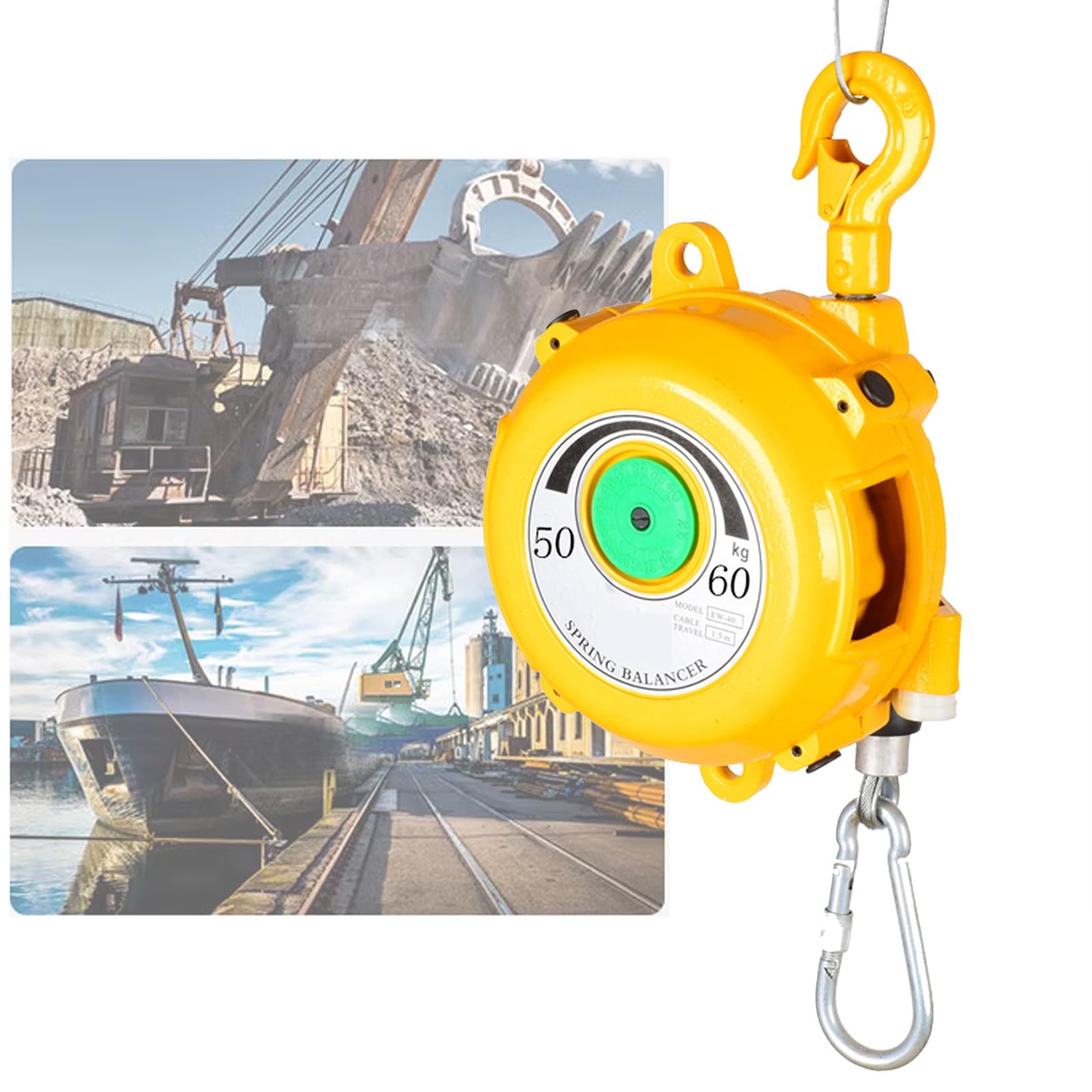WEKONUMEX Retractable Spring Balancer, Retractable Spring Balancer 1.5m Aluminum Alloy Adjustable Multiple Sizes(50-60kg)