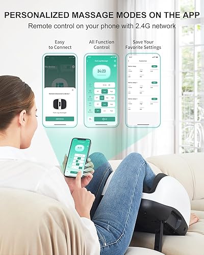 Miniatura 5 de Nekteck Shiatsu Masajeador de cuello y espalda con calor inteligente para pies y pantorrillas, control de aplicación, color blanco