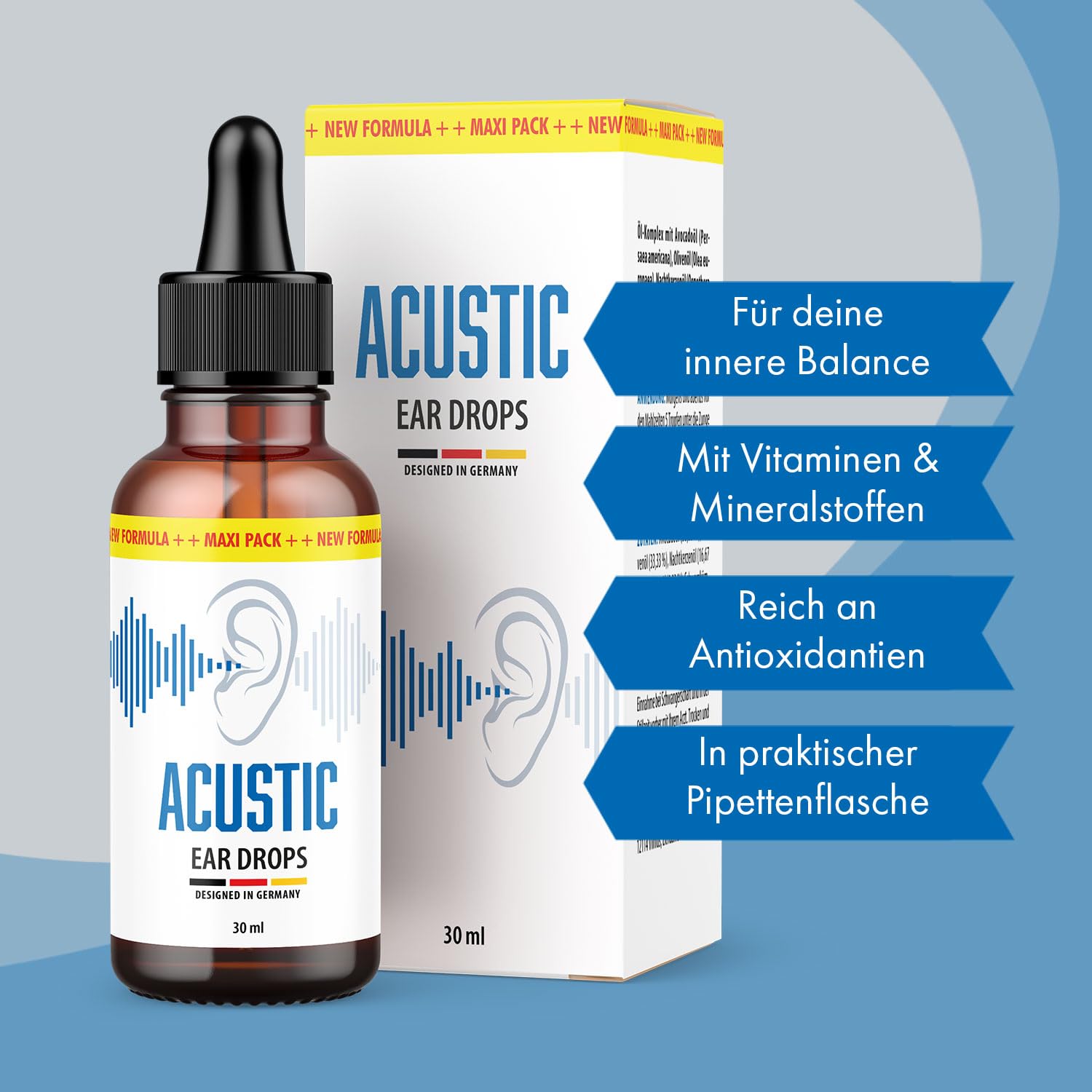 Acustic Ear Drops | sanftes und natürliches P flegeöl | zur täglichen Anwendung | 1x30 ml