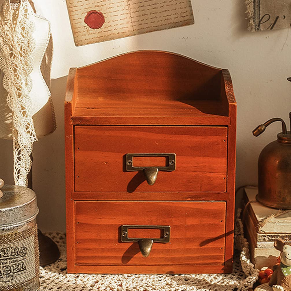Alipis Caja Almacenamiento De Escritorio Cajón Antiguo Para Organizar Soporte De Cosméticos De Madera