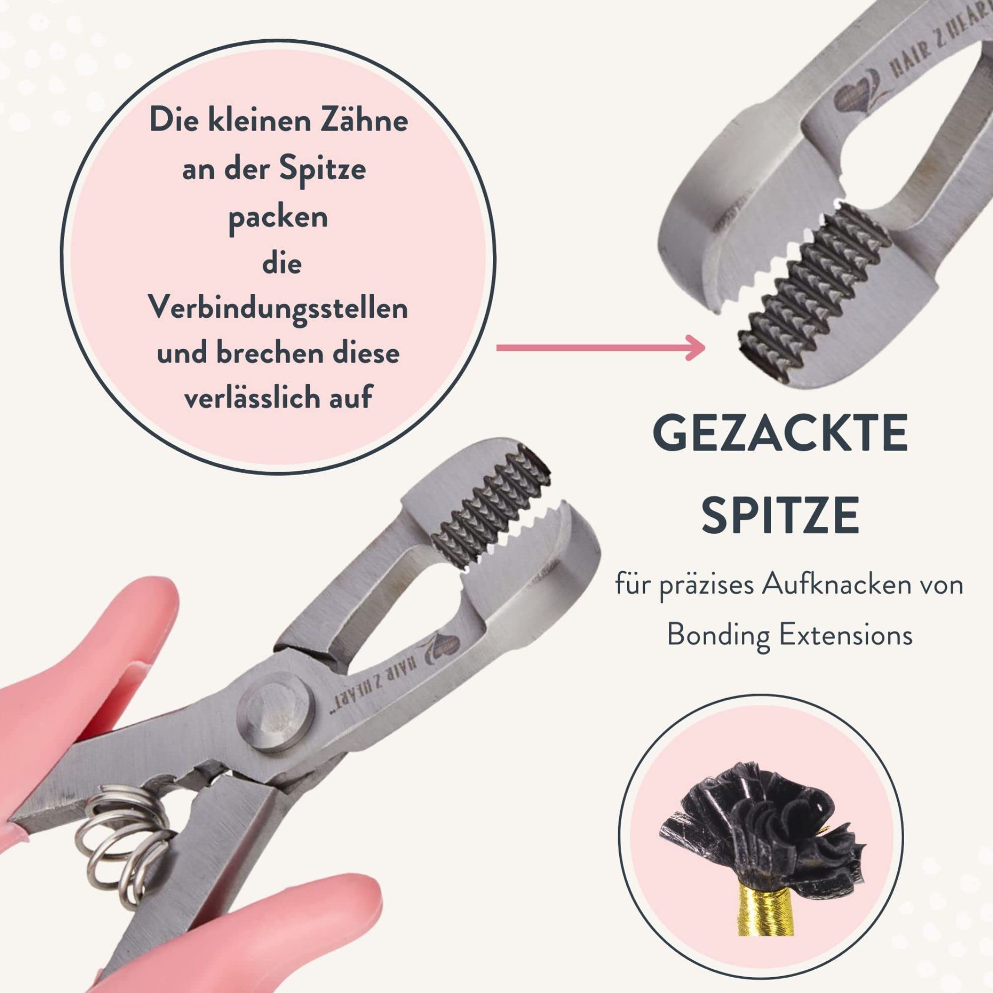 hair2heart Bonding Extensions Entferner Set - Bonding Lösungsmittel 100ml + Bonding Zange zum Entfernen von Keratinverbindungen, Sanft und schonend