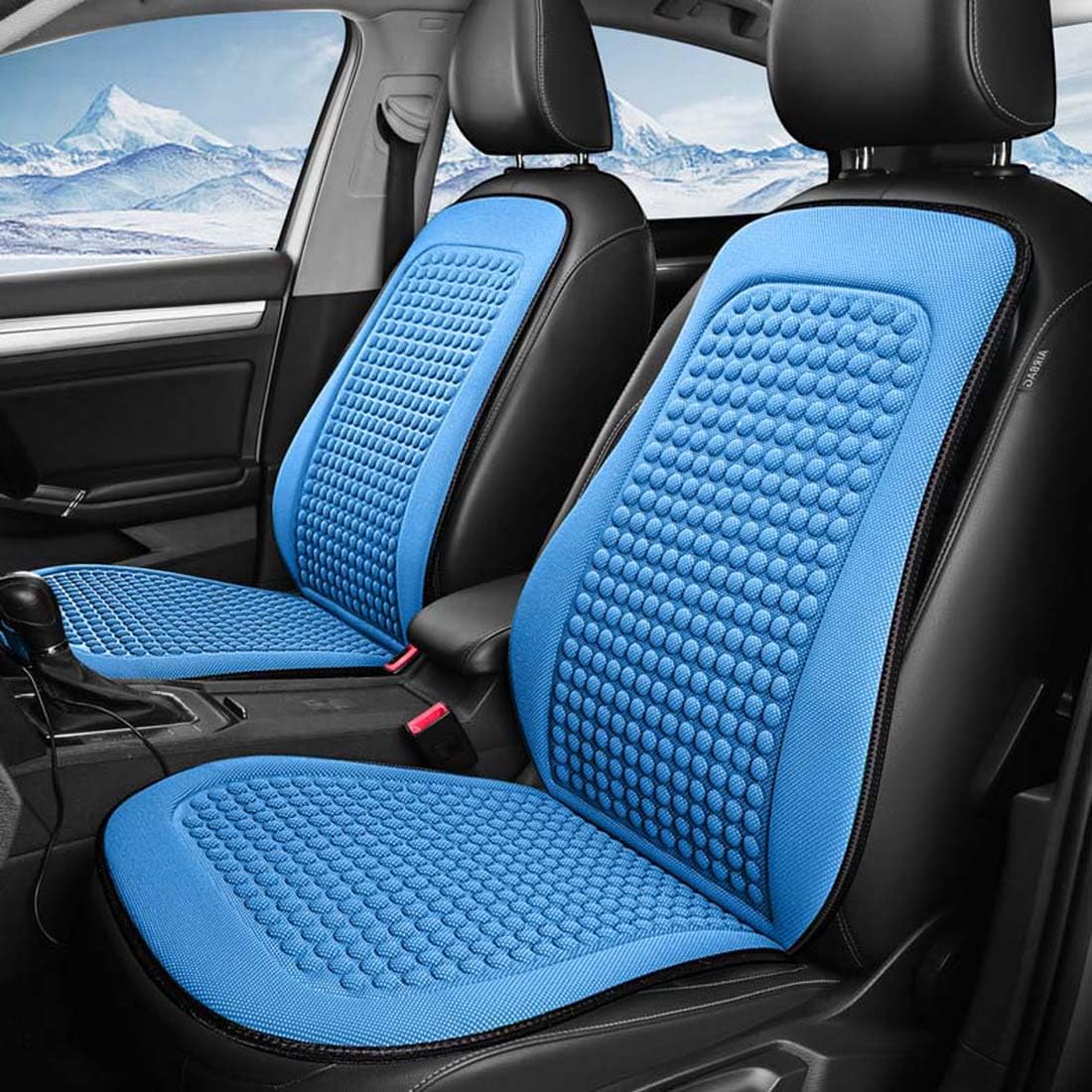 Cuscino per seggiolino Auto rinfrescante Estivo da 2 Pezzi per MG HS 2018-2024, coprisedili Anteriori Traspiranti per Massaggio Antiurto,B-Blue