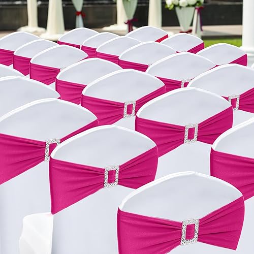 Vista 93 de Joccun 30 cintas elásticas de elastano para silla con hebilla deslizante, lazos elásticos universales para sillas para bodas, banquetes, fiestas