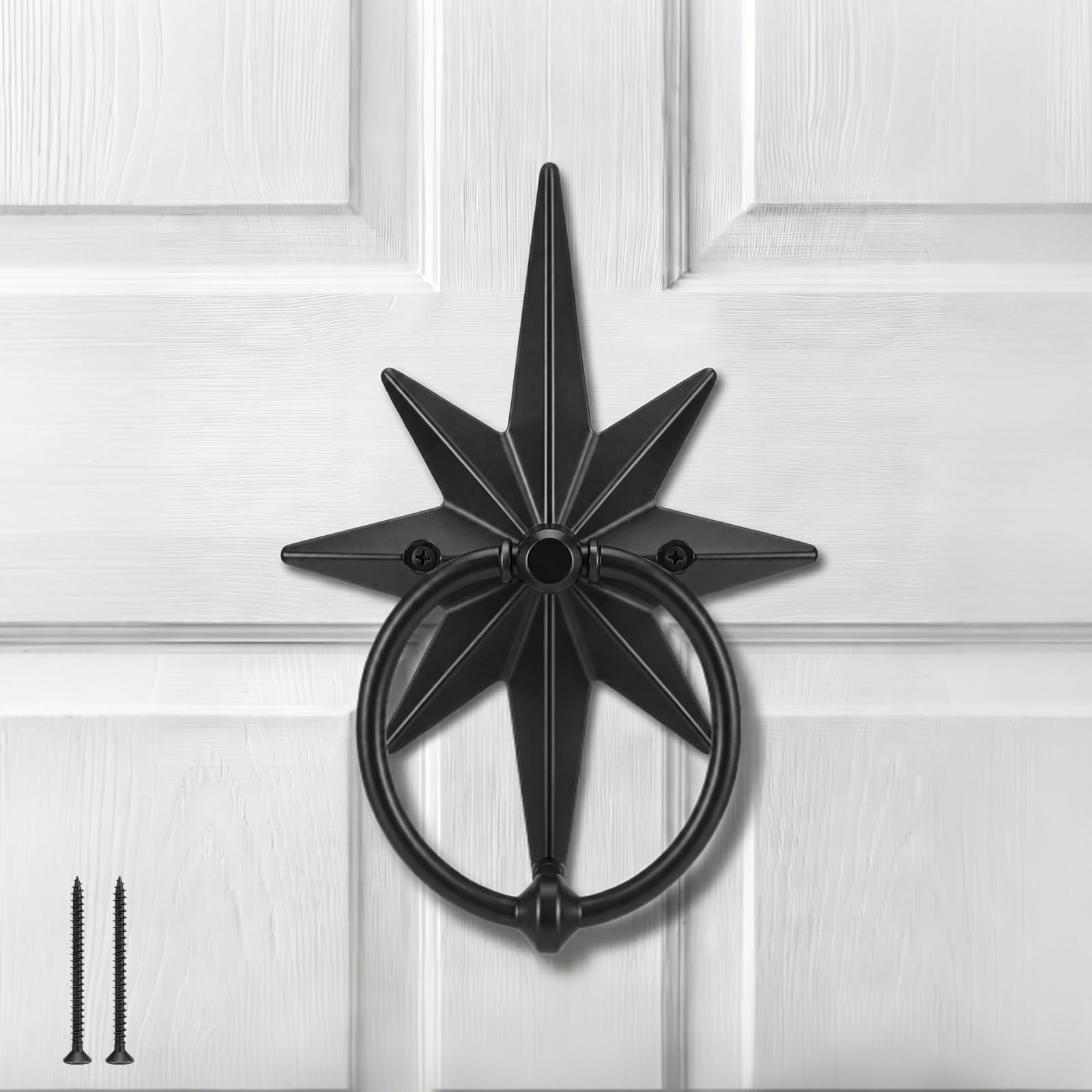 Shimeyao Black Bethlehem Star Door Knockers for Front Door