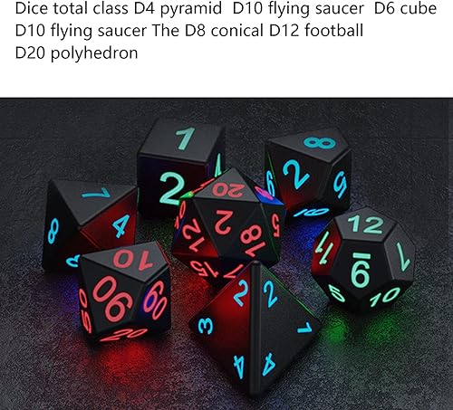 Miniatura 8 de Dados iluminados, dados DND recargables con caja de carga, 7 dados LED, juegos de dados poliédricos de mazmorras y dragones para juegos de mesa